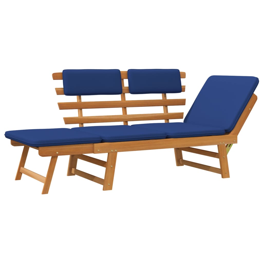 Garden Bench With Cushions 2-In-1 190 Cm Solid Acacia Wood