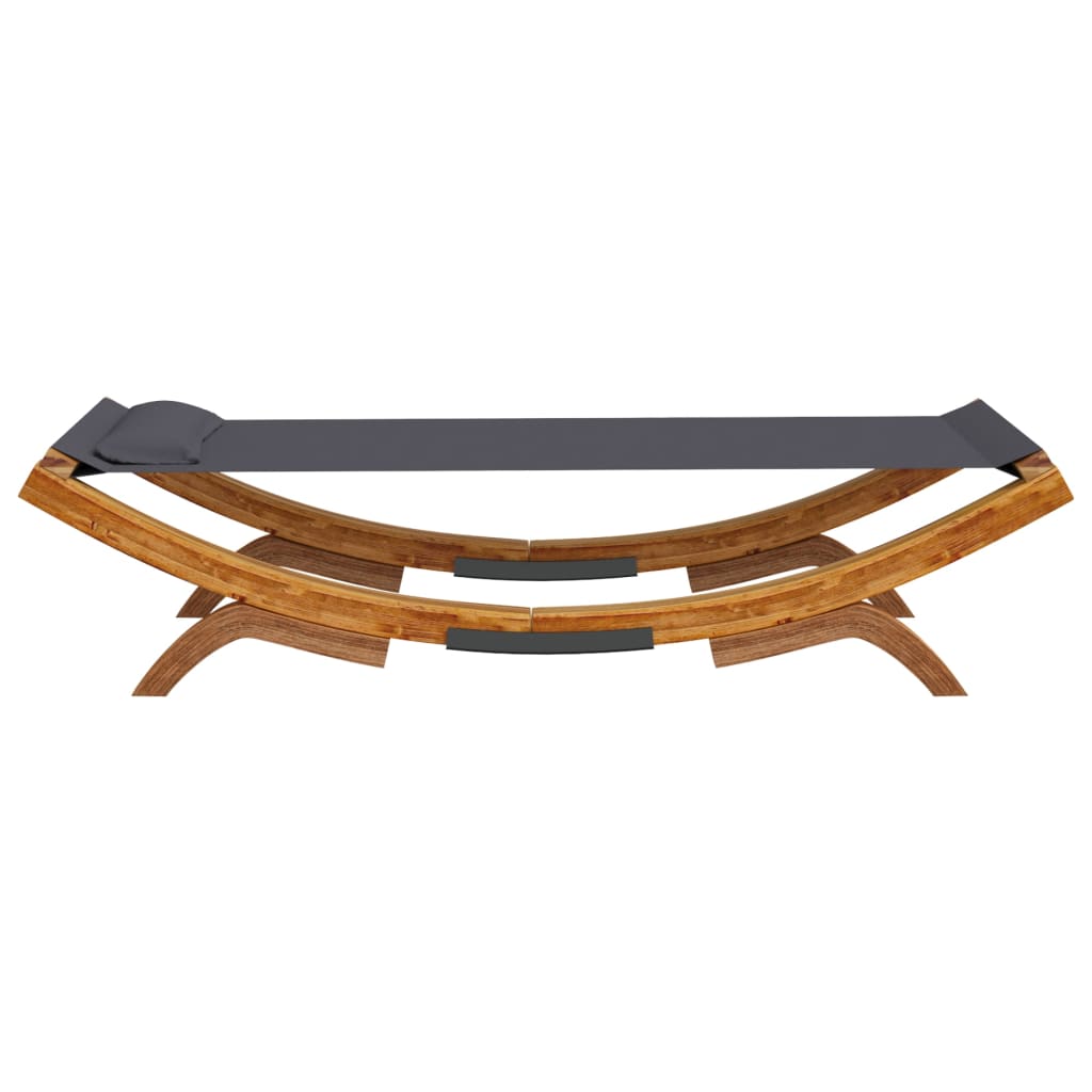 Outdoor Lounge Bed 100X188.5X44 Cm Solid Bent Wood Anthracite