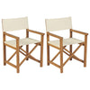 Folding Director's Chairs 2 Pcs Solid Teak Wood