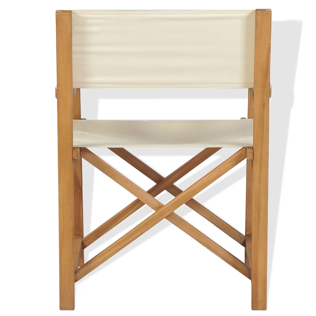 Folding Director's Chairs 2 Pcs Solid Teak Wood