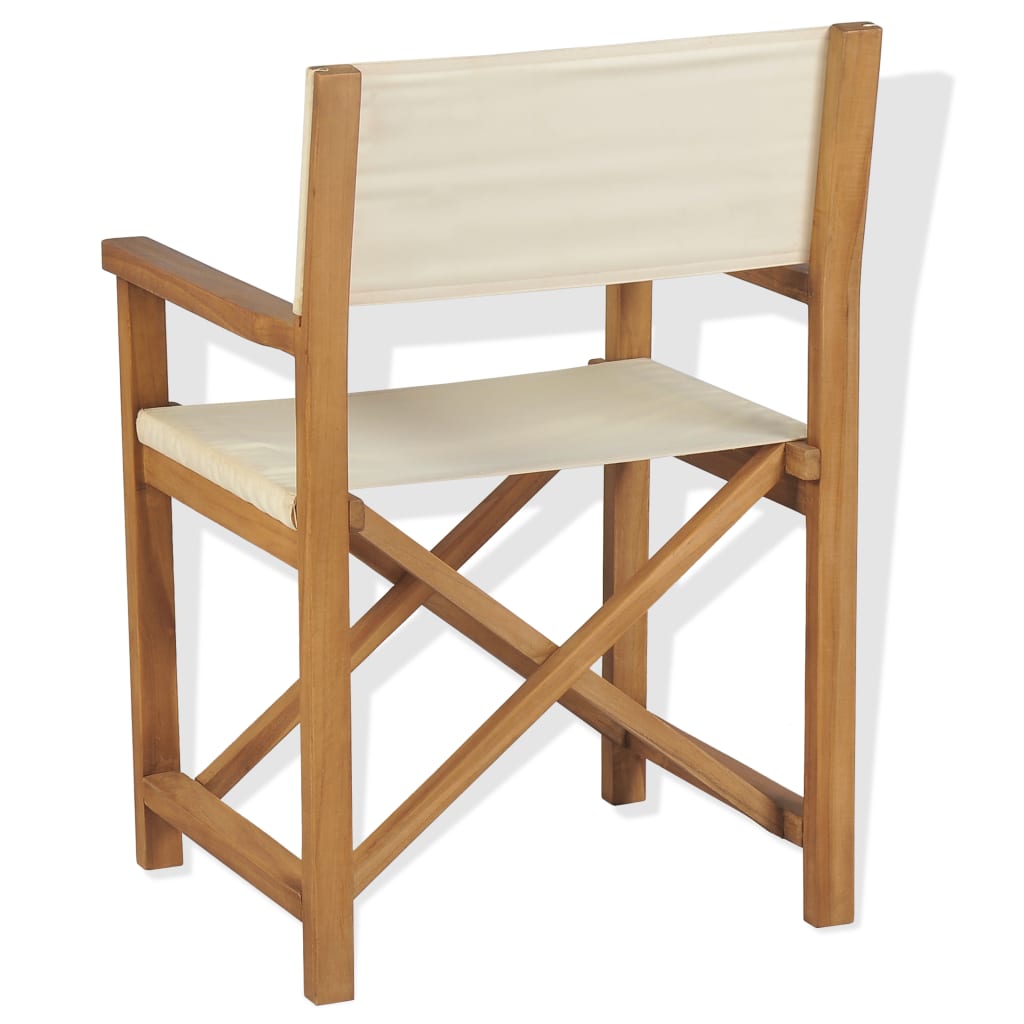 Folding Director's Chairs 2 Pcs Solid Teak Wood