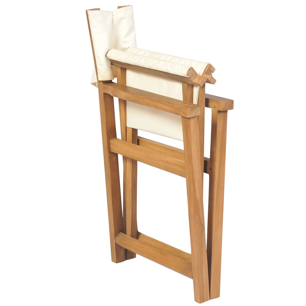 Folding Director's Chairs 2 Pcs Solid Teak Wood