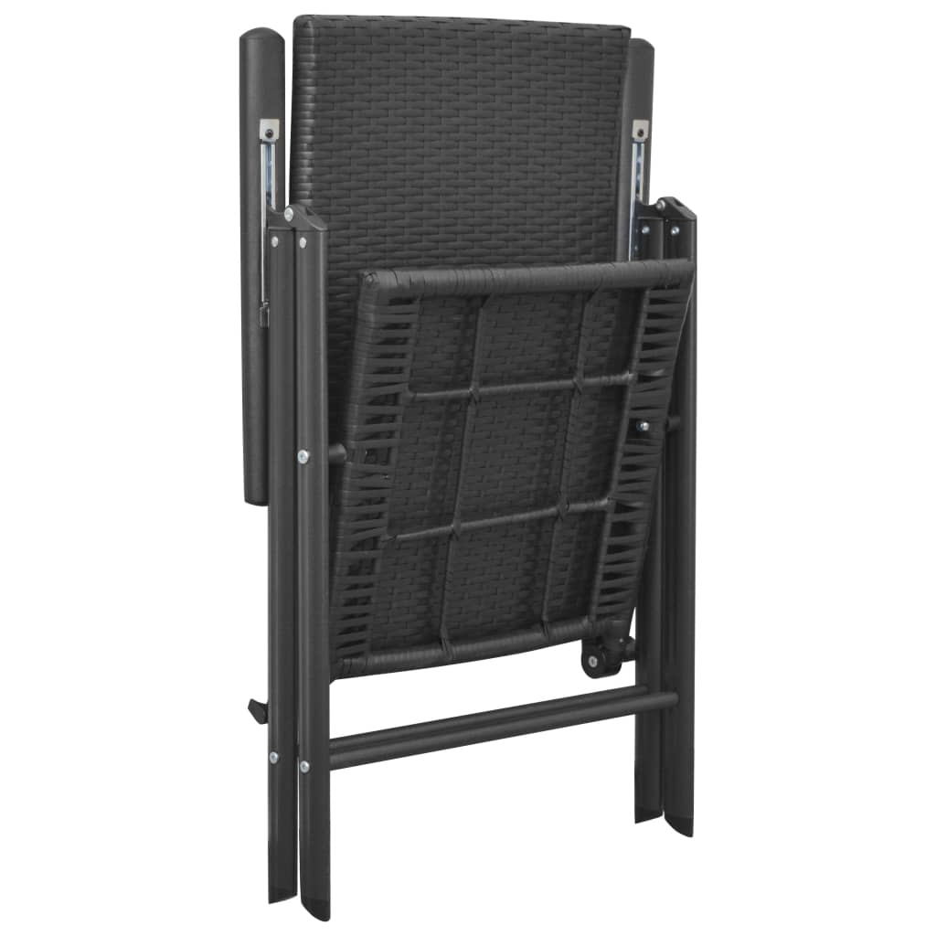 Garden Chairs 4 Pcs Poly Rattan Black