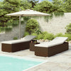 3 Piece Garden Sun Loungers With Tea Table Poly Rattan Brown