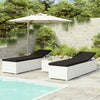 3 Piece Garden Sun Loungers With Tea Table Poly Rattan White