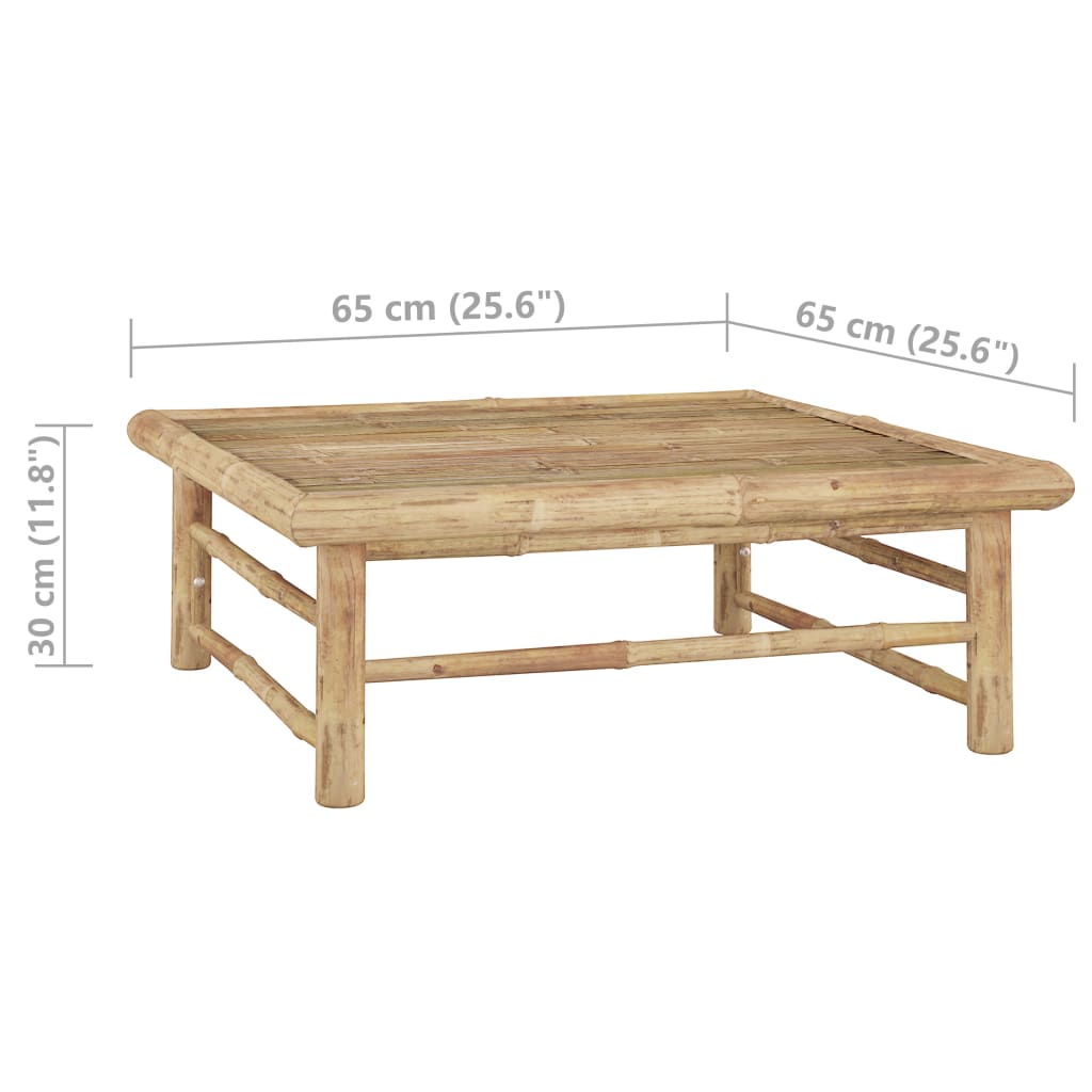 Garden Table 65X65X30 Cm Bamboo