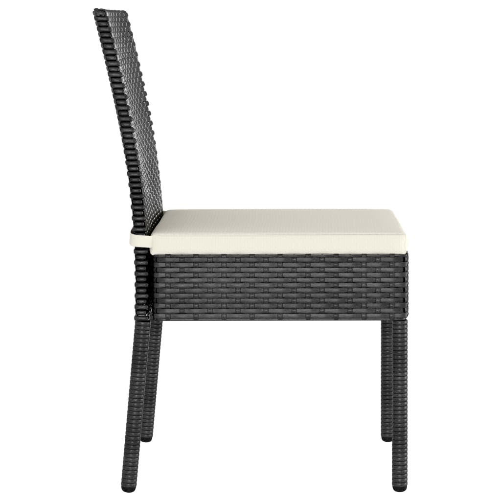 Garden Dining Chairs 2 Pcs Poly Rattan Black