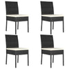 Garden Dining Chairs 4 Pcs Poly Rattan Black