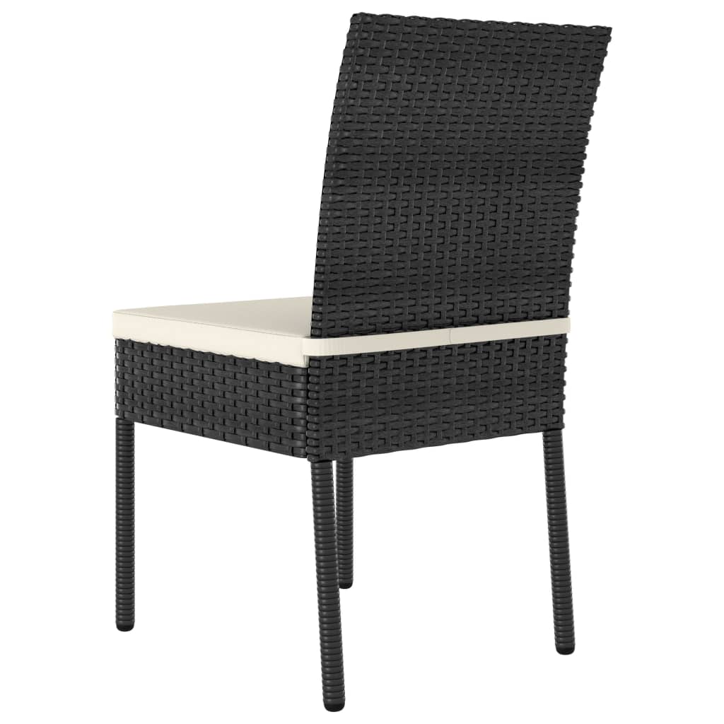 Garden Dining Chairs 4 Pcs Poly Rattan Black