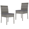 Garden Dining Chairs 2 Pcs Poly Rattan Grey