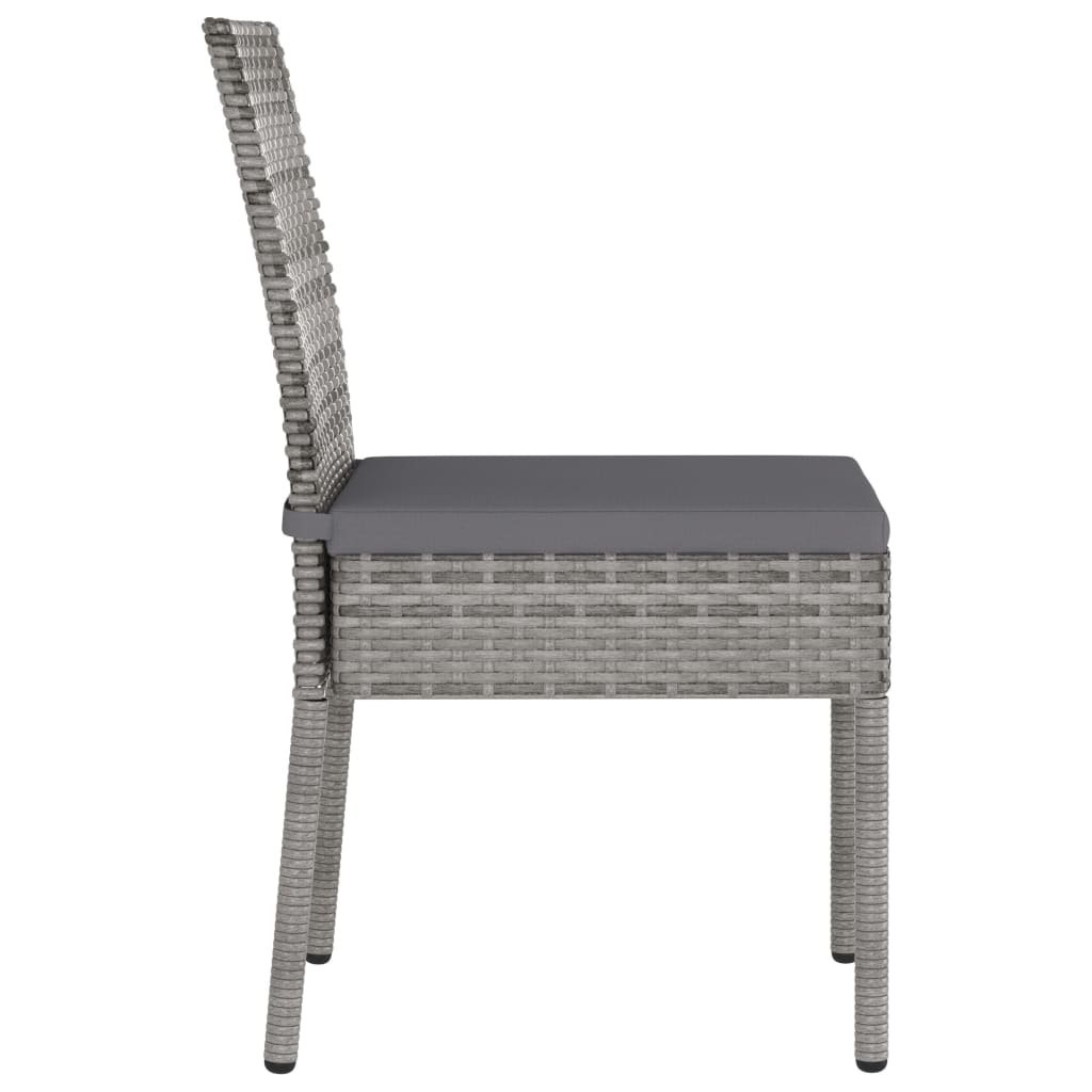 Garden Dining Chairs 2 Pcs Poly Rattan Grey