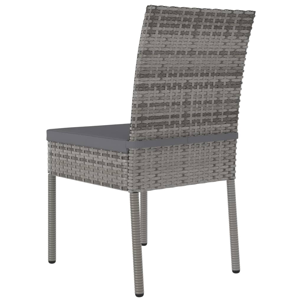 Garden Dining Chairs 2 Pcs Poly Rattan Grey