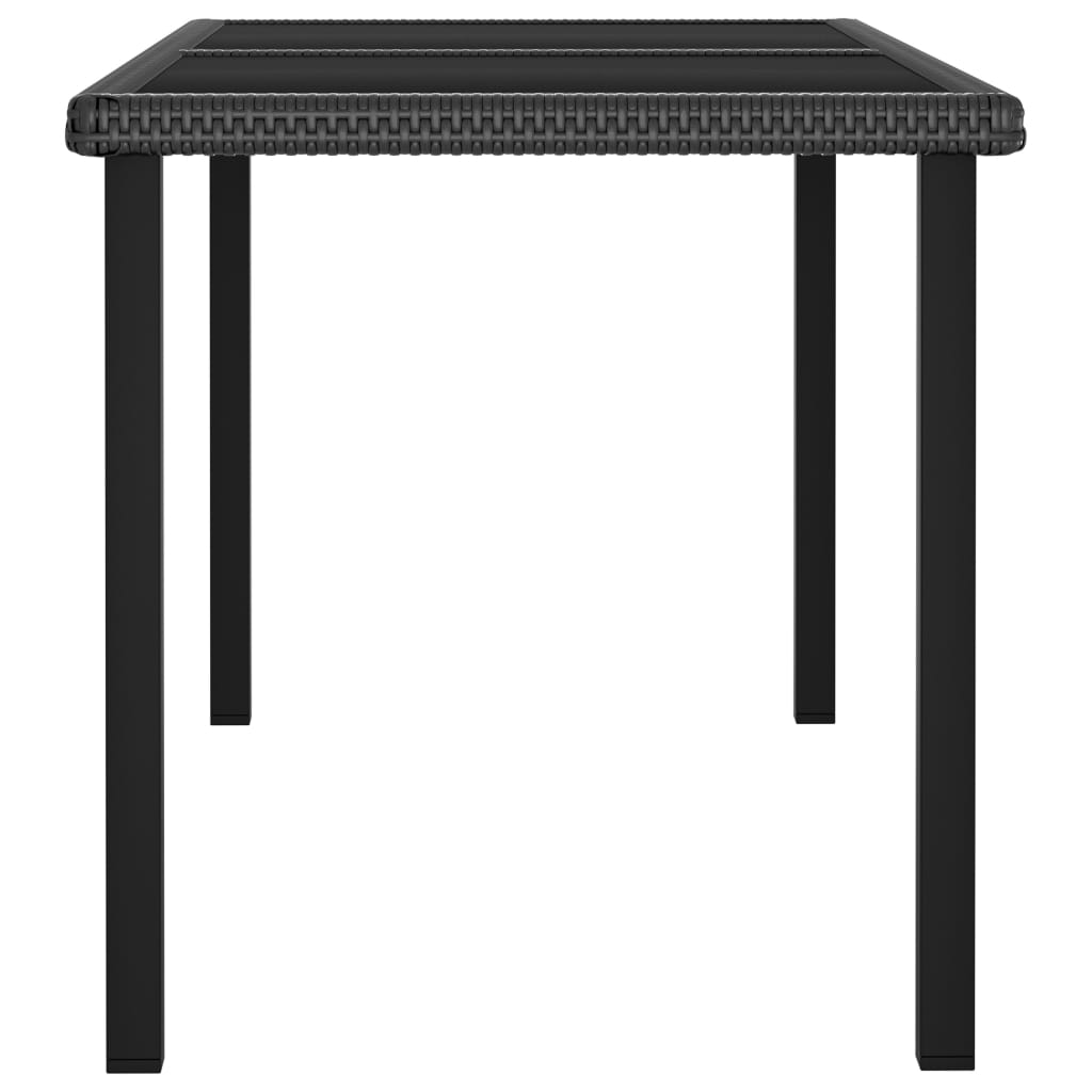 Garden Dining Table Black 140X70X73 Cm Poly Rattan