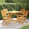 5 Piece Folding Garden Dining Set Solid Acacia Wood