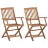 Folding Outdoor Chairs 2 Pcs Solid Acacia Wood