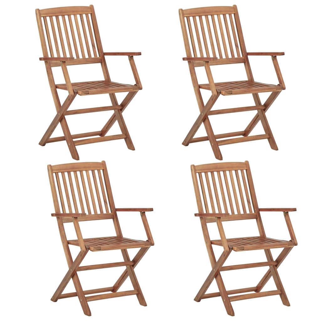 Folding Outdoor Chairs 4 Pcs Solid Acacia Wood