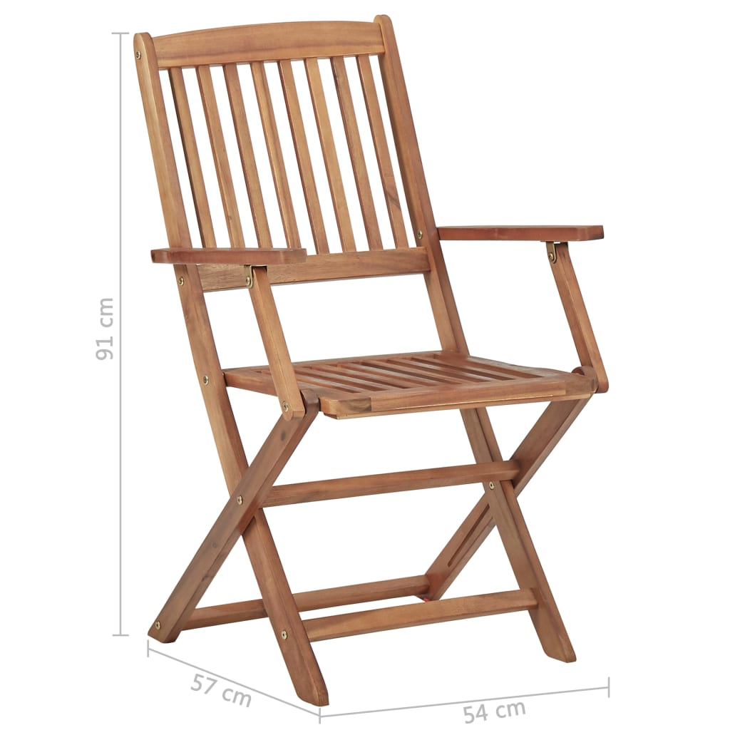 Folding Outdoor Chairs 4 Pcs Solid Acacia Wood