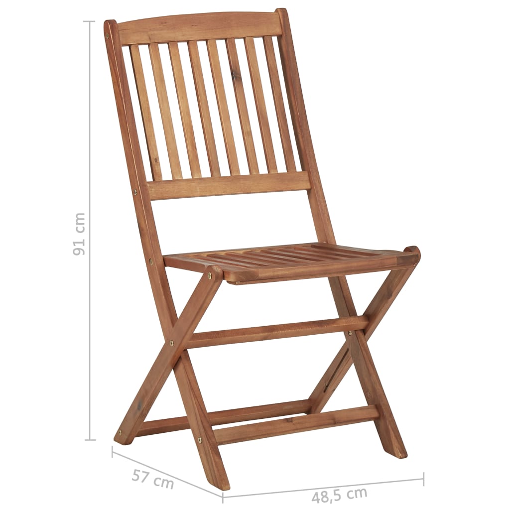 Folding Outdoor Chairs 2 Pcs Solid Acacia Wood