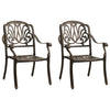 Garden Chairs 2 Pcs Cast Aluminium Bronze