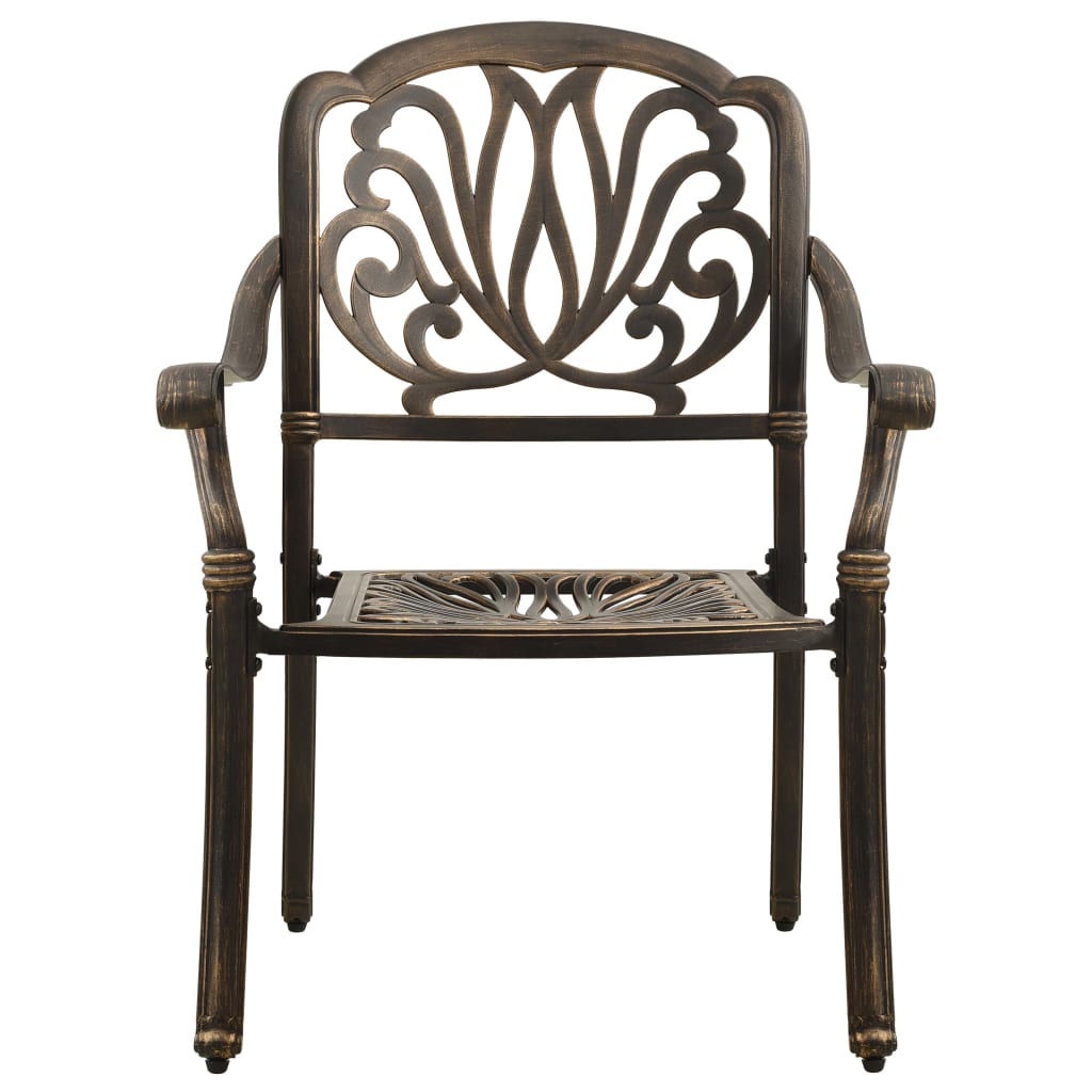 Garden Chairs 2 Pcs Cast Aluminium Bronze