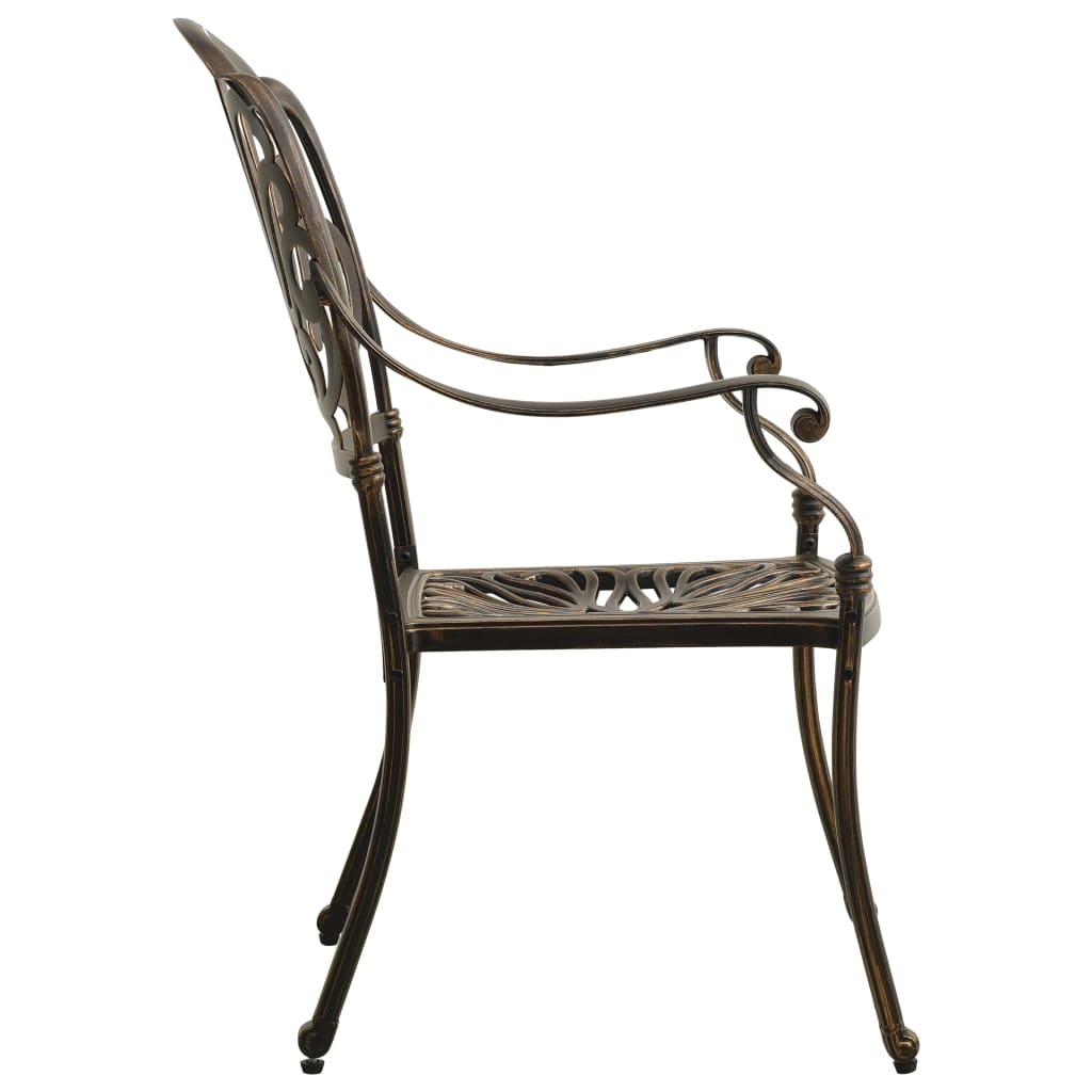 Garden Chairs 2 Pcs Cast Aluminium Bronze