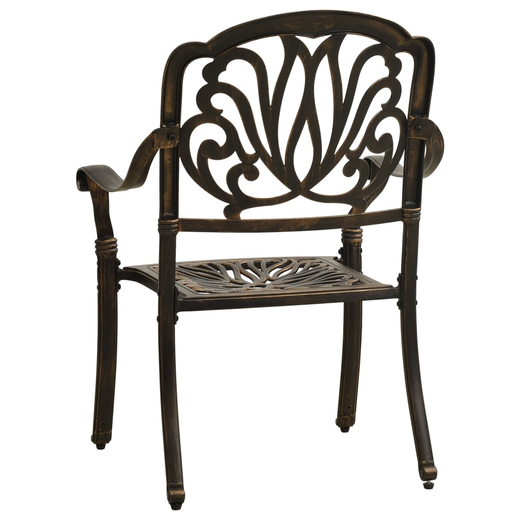 Garden Chairs 2 Pcs Cast Aluminium Bronze