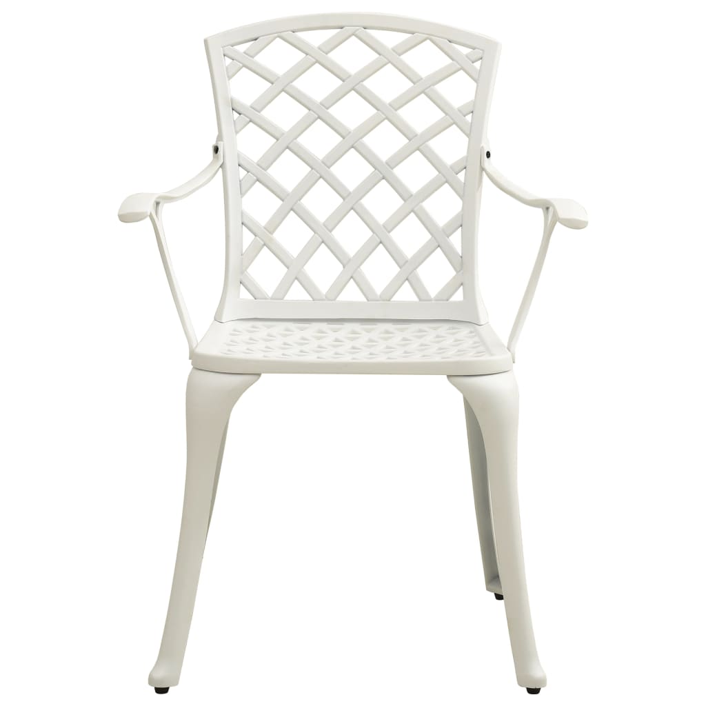 Garden Chairs 2 Pcs Cast Aluminium White