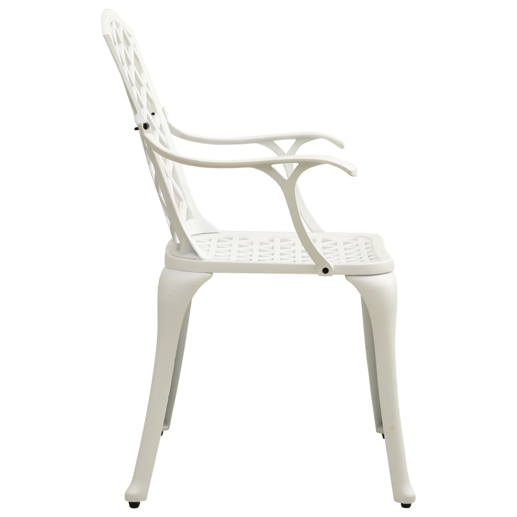 Garden Chairs 2 Pcs Cast Aluminium White