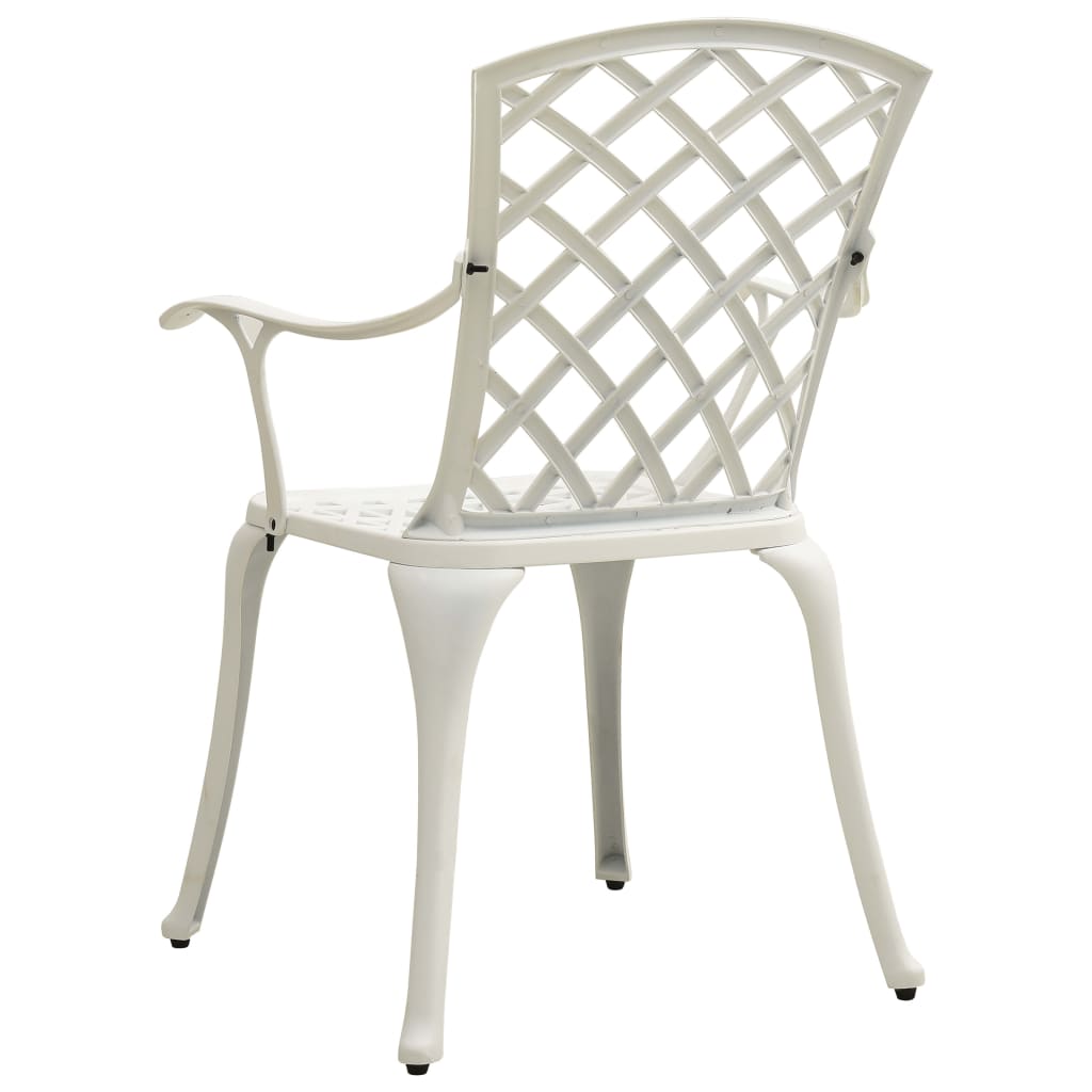 Garden Chairs 2 Pcs Cast Aluminium White