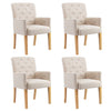 Dining Chairs With Armrests 4 Pcs Beige Fabric