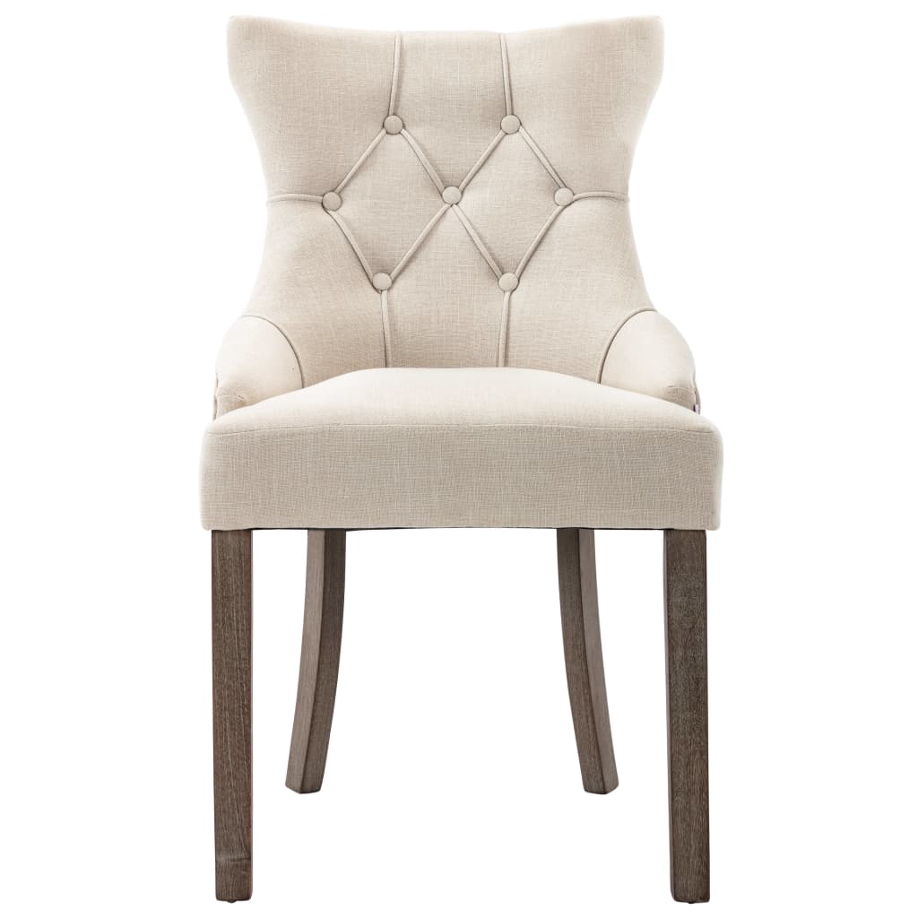 Dining Chairs 4 Pcs Beige Fabric