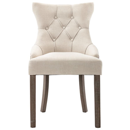 Dining Chairs 4 Pcs Beige Fabric