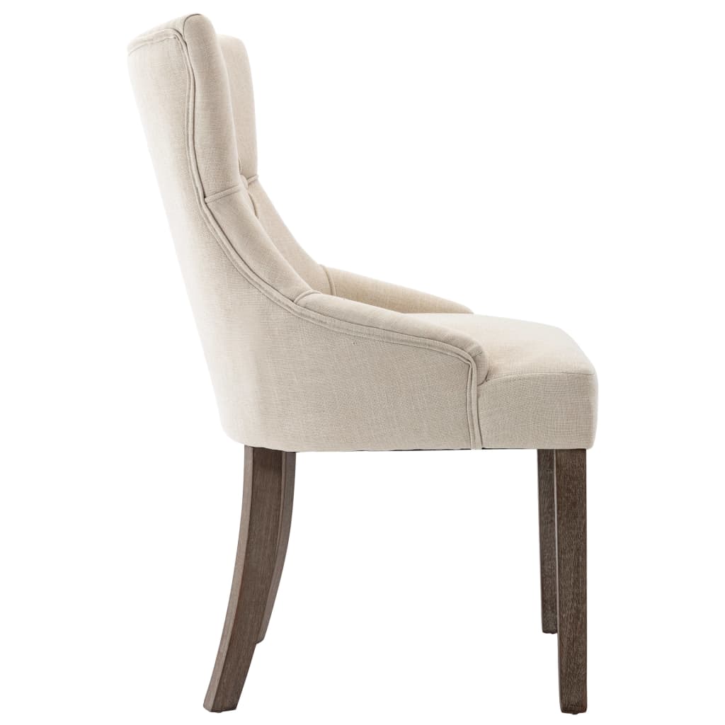 Dining Chairs 6 Pcs Beige Fabric