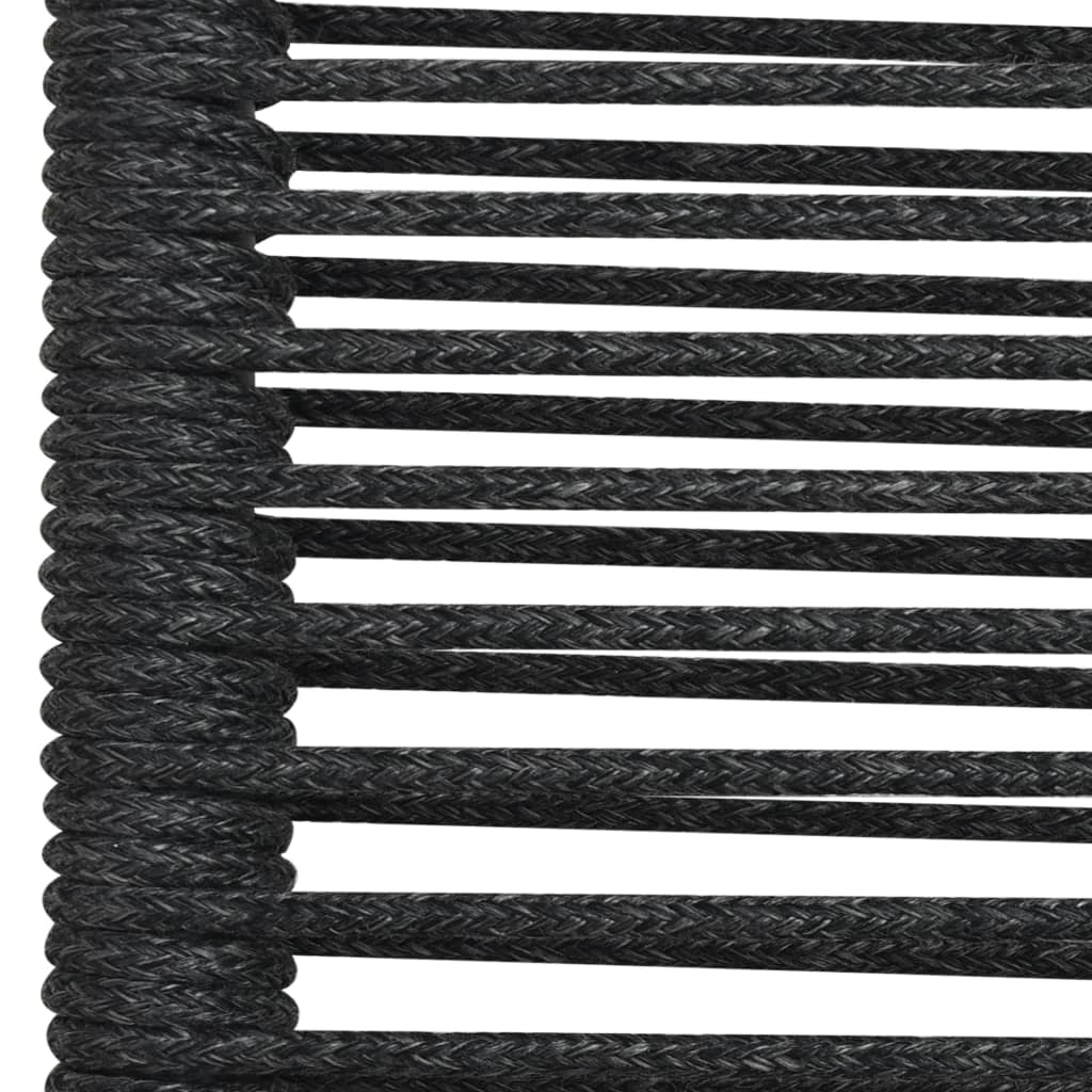 5 Piece Garden Dining Set Cotton Rope And Steel Black