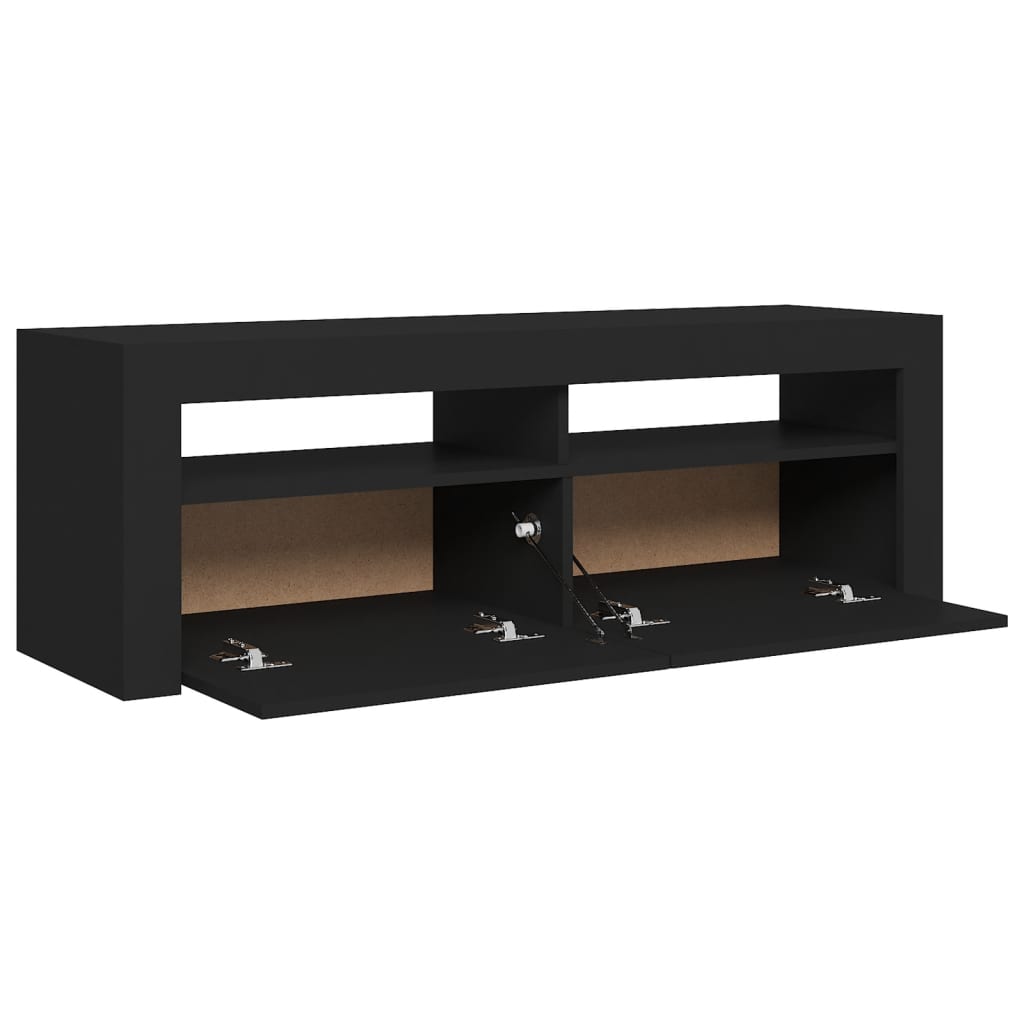 Tv Cabinet With Led Lights Black 120X35X40 Cm