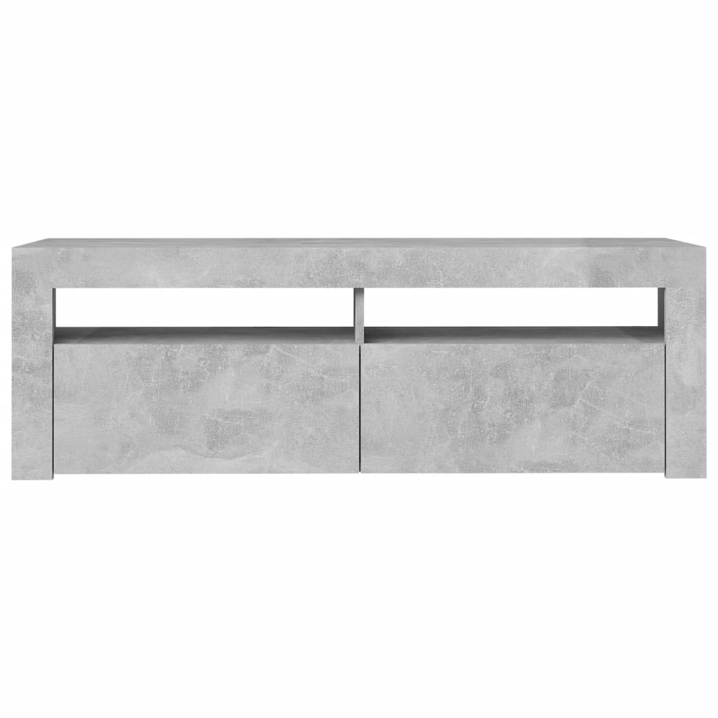 Tv Cabinet With Led Lights Concrete Grey 120X35X40 Cm