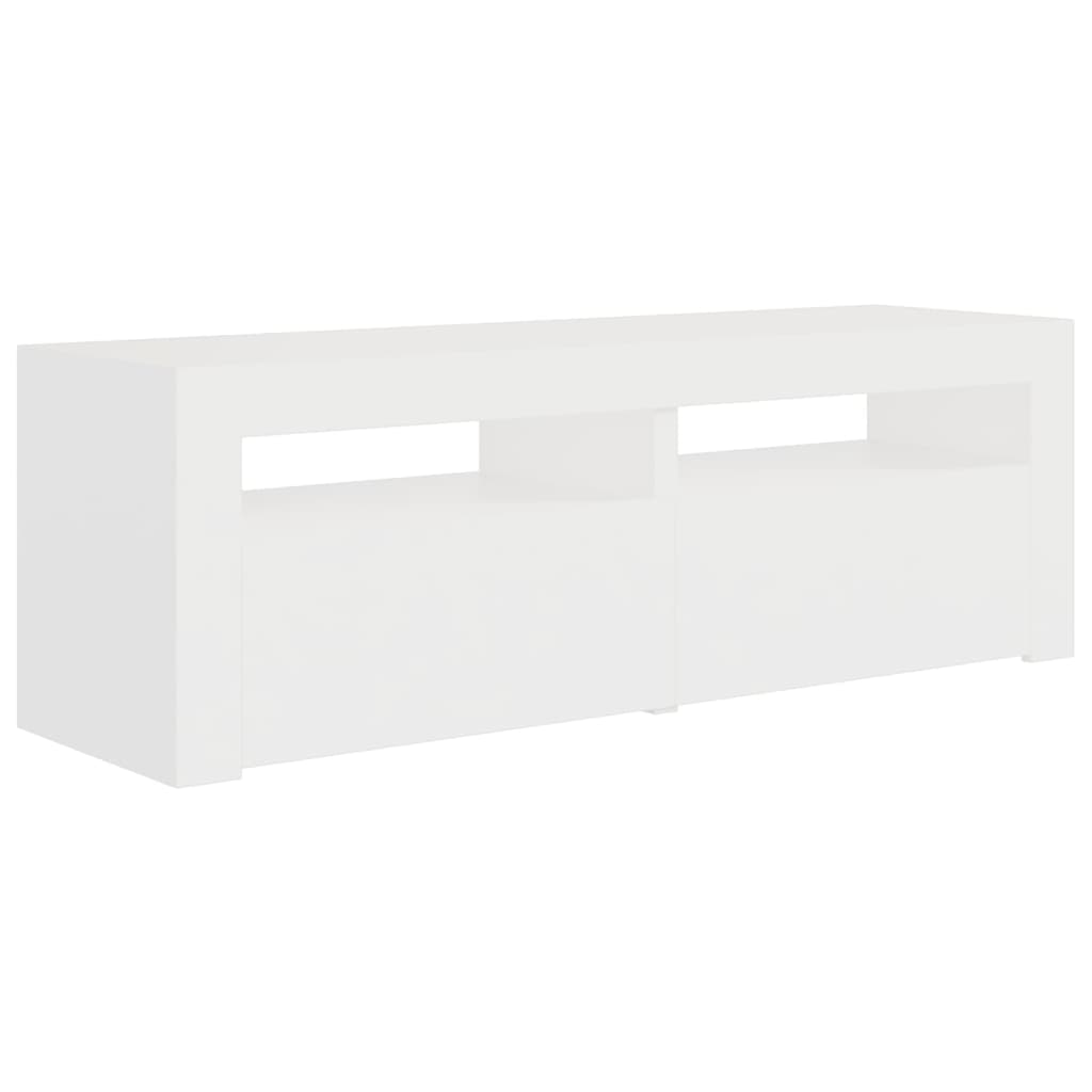 Tv Cabinet With Led Lights White 120X35X40 Cm