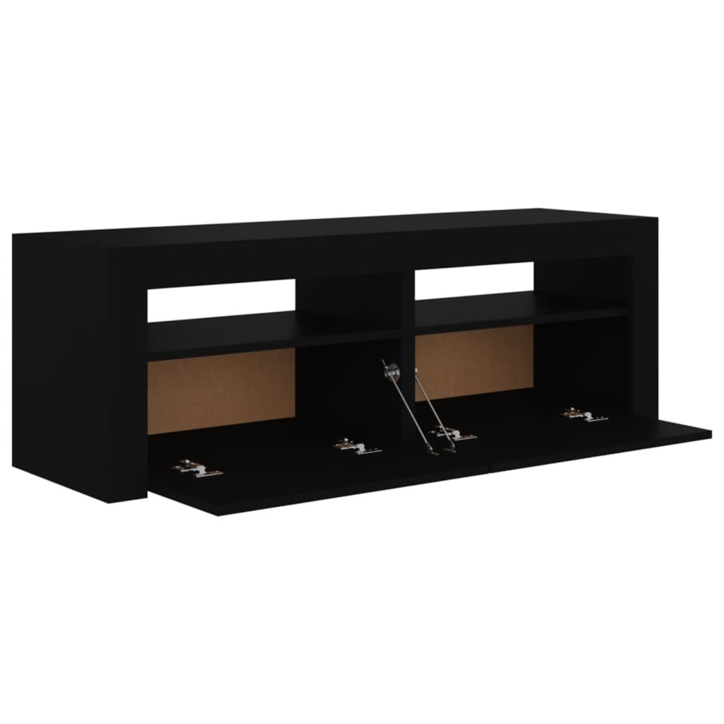 Tv Cabinet With Led Lights Black 120X35X40 Cm