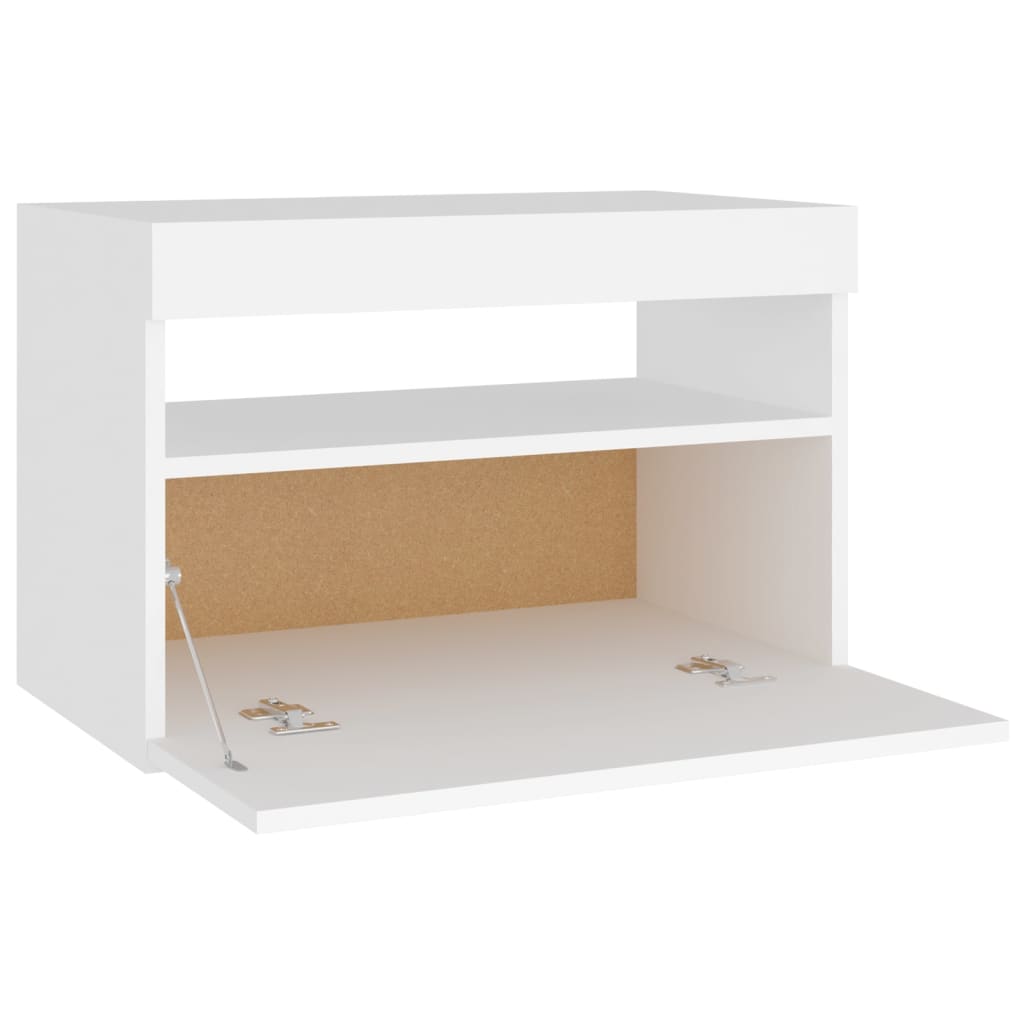 Tv Cabinet With Led Lights White 60X35X40 Cm