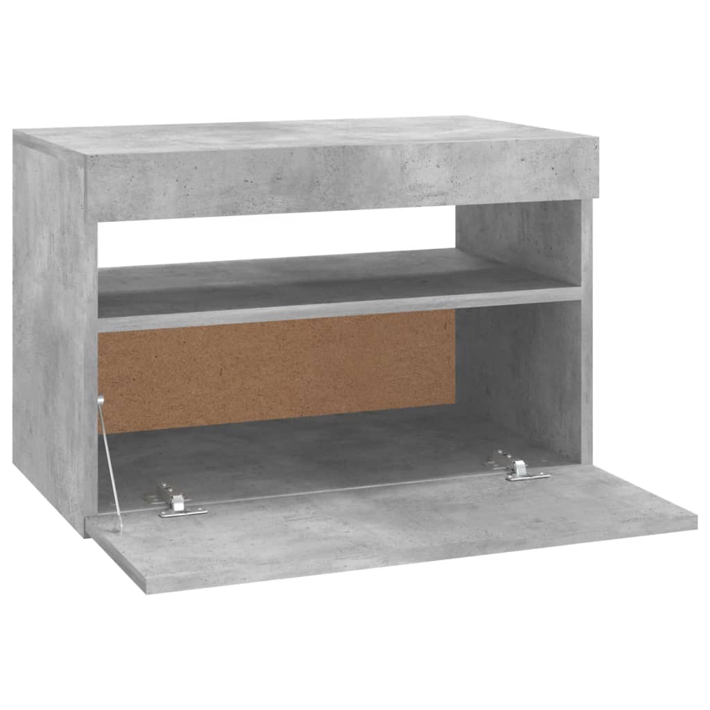 Tv Cabinet With Led Lights Concrete Grey 60X35X40 Cm