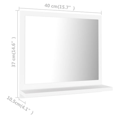 Bathroom Mirror White 40X10.5X37 Cm Engineered Wood