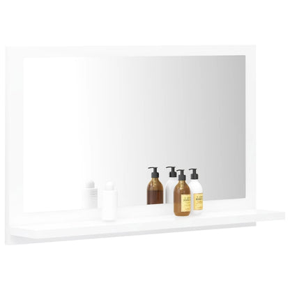 Bathroom Mirror White 60X10.5X37 Cm Engineered Wood