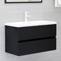Sink Cabinet Black 80X38.5X45 Cm Engineered Wood