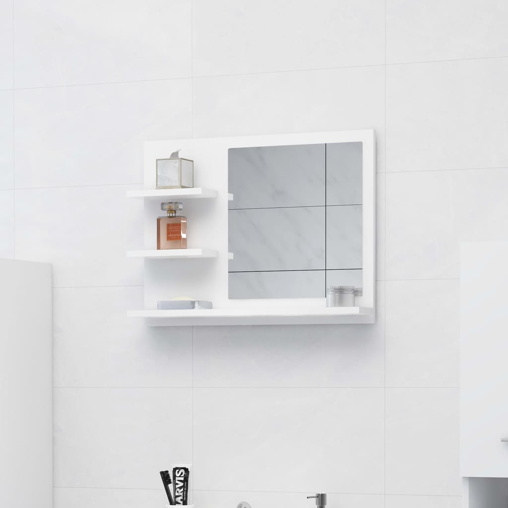 Bathroom Mirror White 60X10.5X45 Cm Engineered Wood