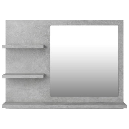 Bathroom Mirror Concrete Grey 60X10.5X45 Cm Engineered Wood