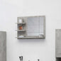 Bathroom Mirror Concrete Grey 60X10.5X45 Cm Engineered Wood