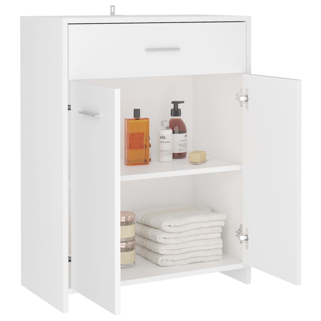 Bathroom Cabinet White 60X33X80 Cm Engineered Wood