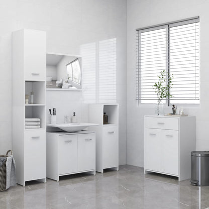 Bathroom Cabinet White 60X33X80 Cm Engineered Wood