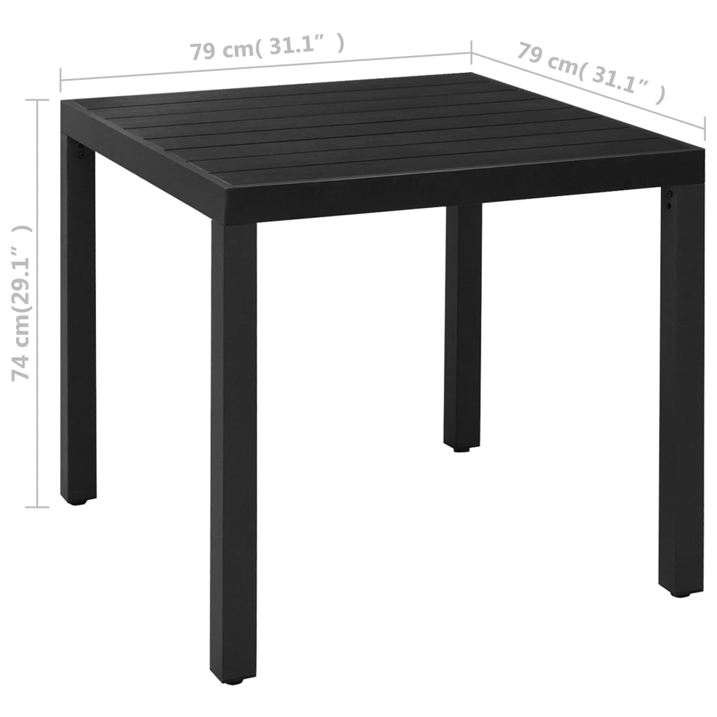 3 Piece Garden Dining Set Black