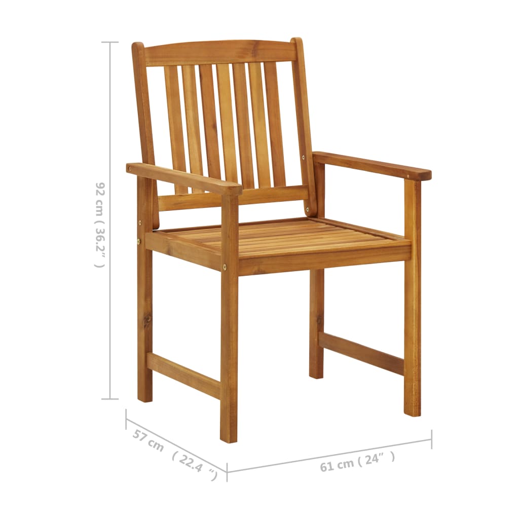 Garden Chairs With Cushions 2 Pcs Solid Acacia Wood